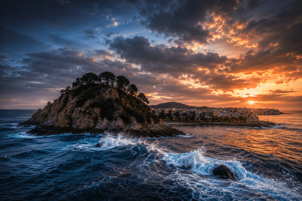 Sa Palomera de Blanes al atardecer, escenario principal de Saga Elementum